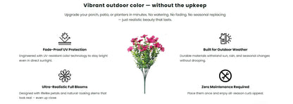 🔥Last Day 50% OFF🔥Realistic UV-Resistant Outdoor Flowers – Zero Maintenance